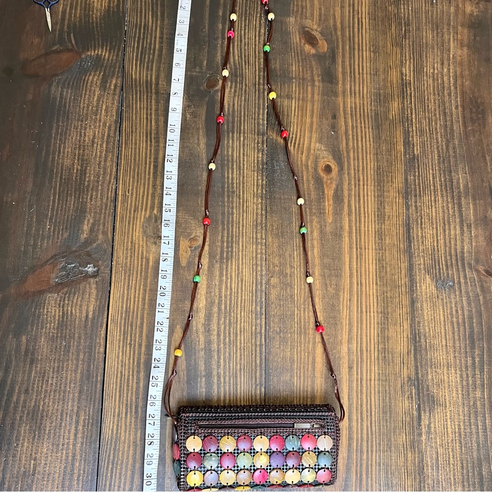 Handcrafted Coconut Shell Multicolor Sling Bag Be… - image 4